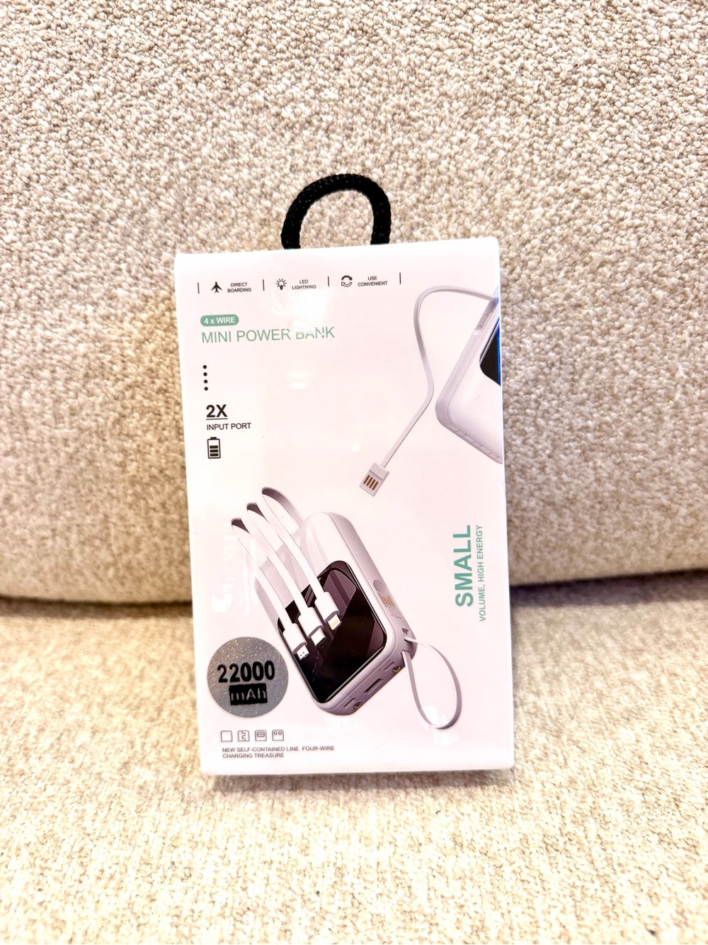 Mini Power Bank 22000mAh Portable Charger - White